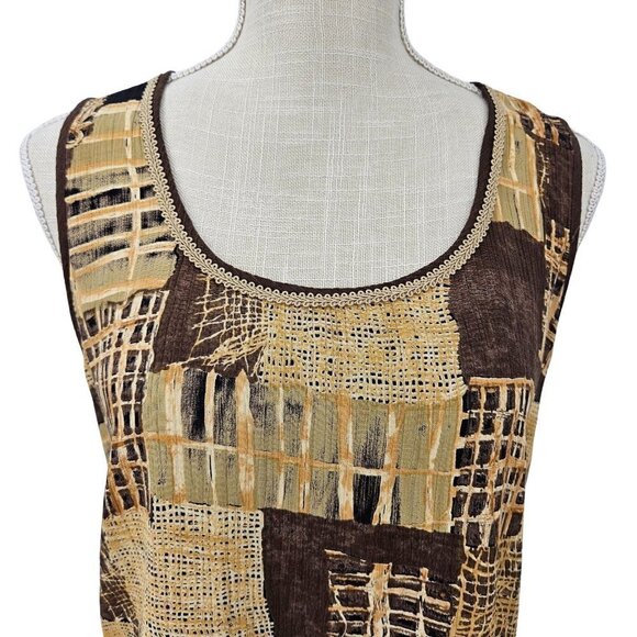 Platinum Dorothy Schoelen Abstract Tank Jacket Set Women's Size P XS Art To Wear - Picture 8 of 16